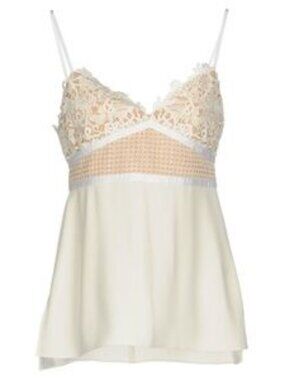 Theory Mixed Lace Top in White / Cream